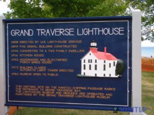 Grand Traverse Lighthouse sign - Leelanau Visitors Guide