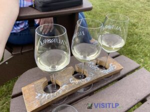 Wine tasting at Aurora Vineyards on the Leelanau Peninsula