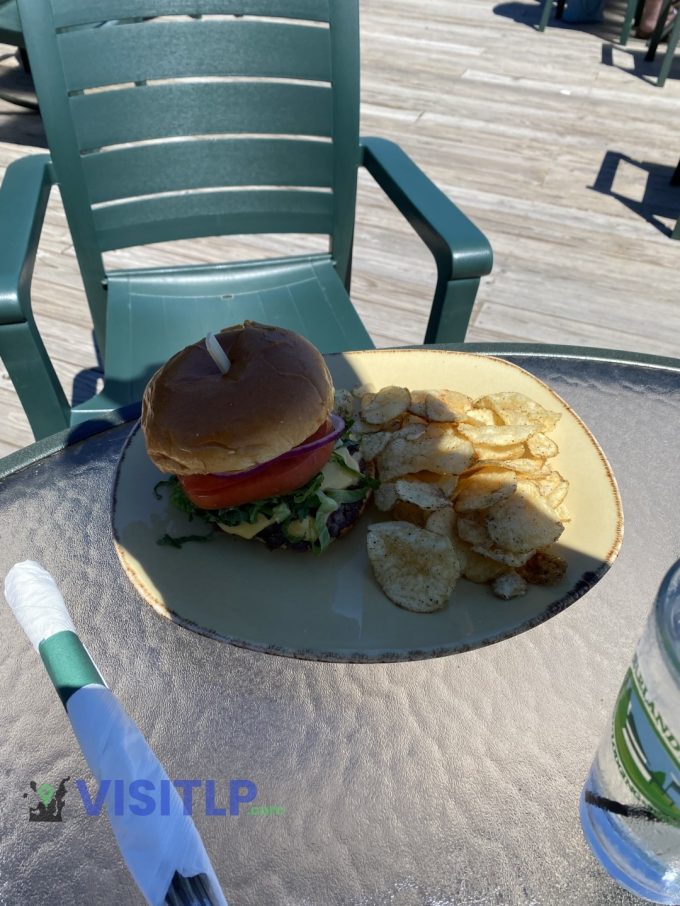 Cheeseburger and Fries at Leland Lodge
