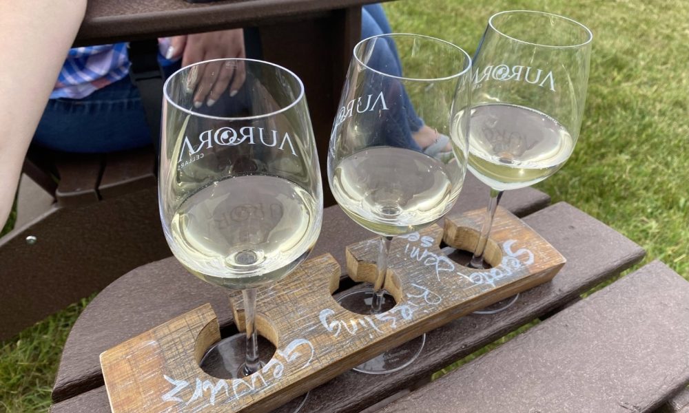 Wine tasting at Aurora Vineyards on the Leelanau Peninsula